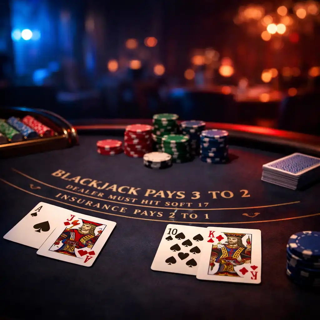 Profesjonalny stół blackjack na wydarzeniu organizowanym przez INTER-COP Roberta Burtana