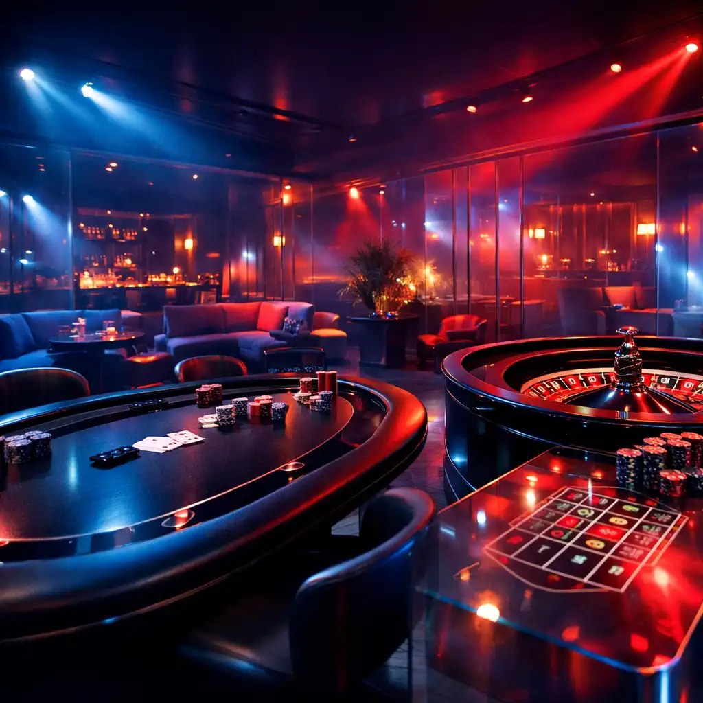 Filmowy klimat stołów do pokera, ruletki i blackjacka podczas mobilnego eventu INTER-COP